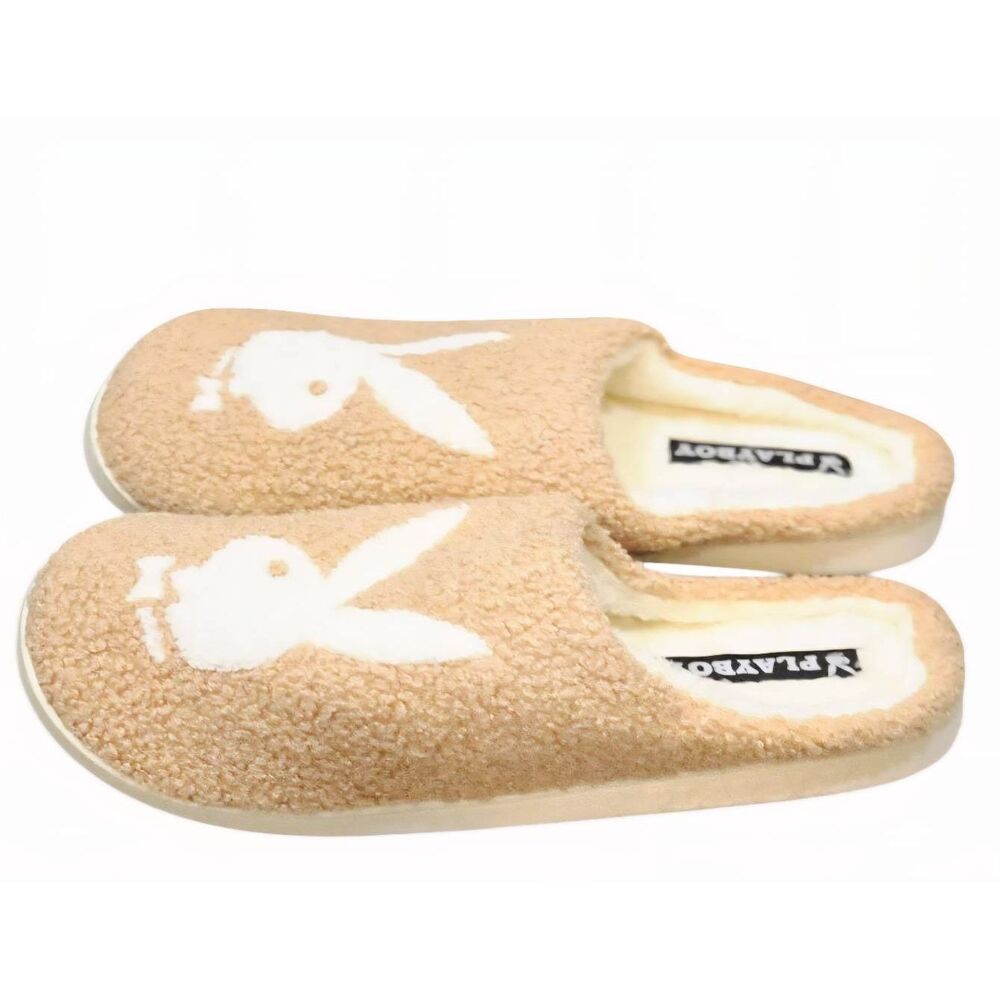Playboy Logo‎ Bunny Plush Slip-On Slippers